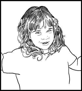 Girl Pen and Ink